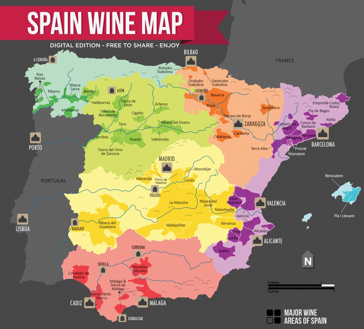 spanish wine map wine folly